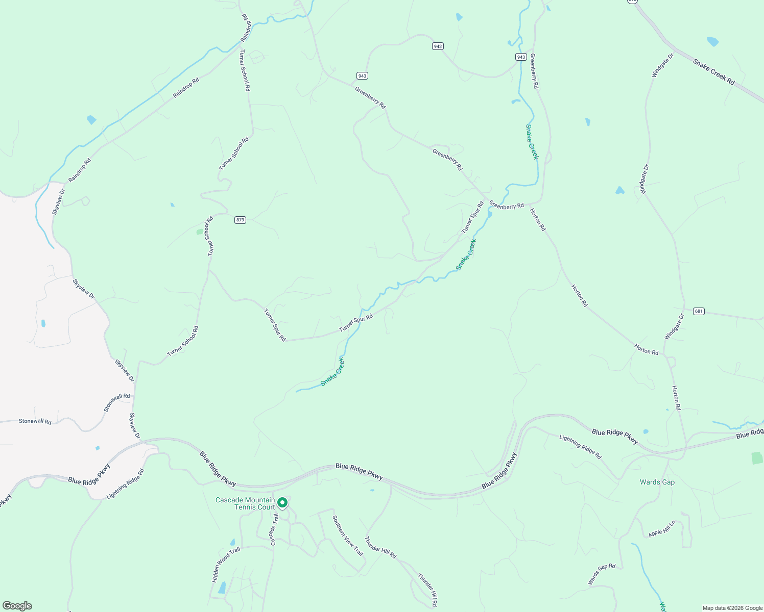 map of restaurants, bars, coffee shops, grocery stores, and more near Turner Spur Road in Fancy Gap