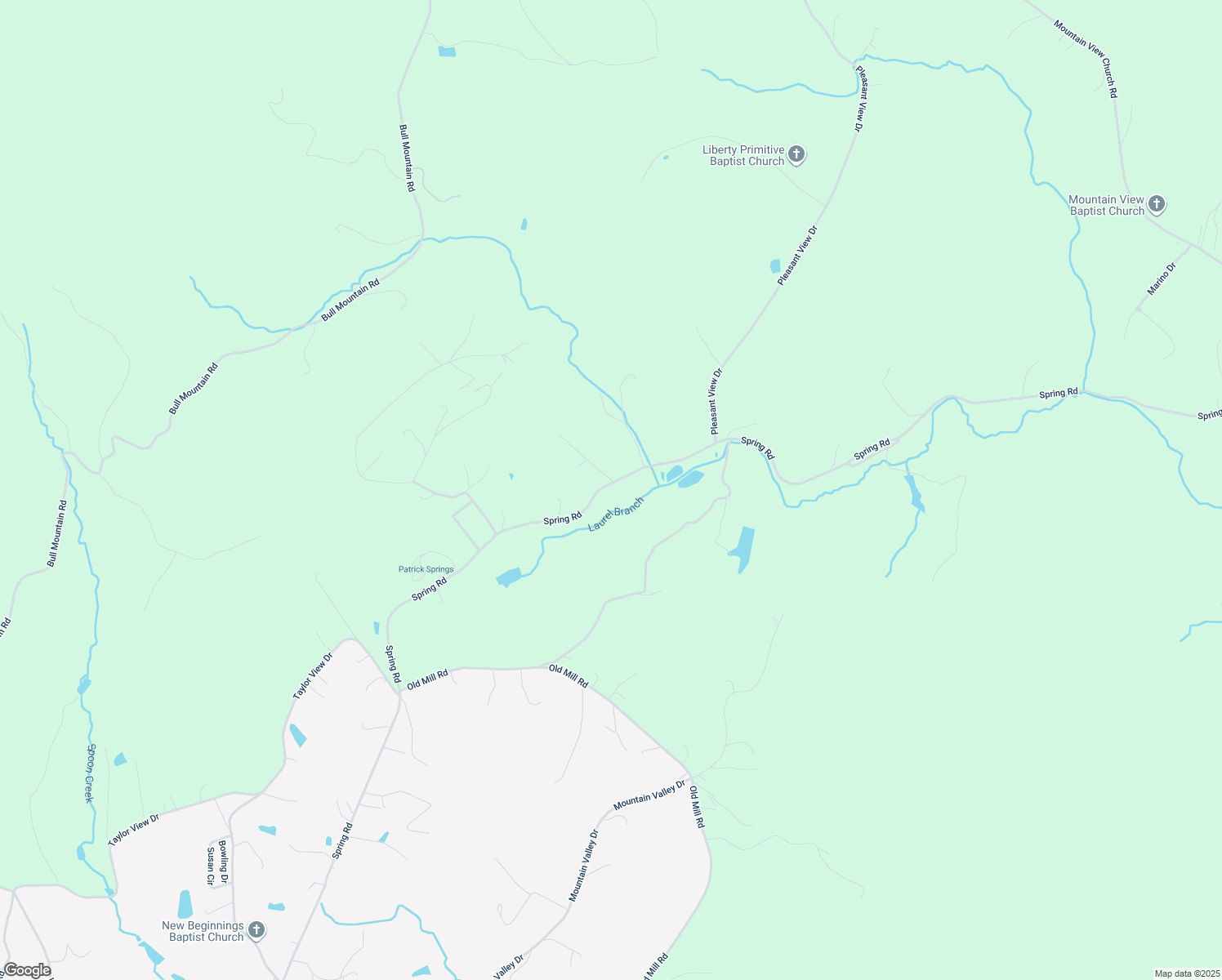 map of restaurants, bars, coffee shops, grocery stores, and more near 4046 Spring Road in Patrick Springs