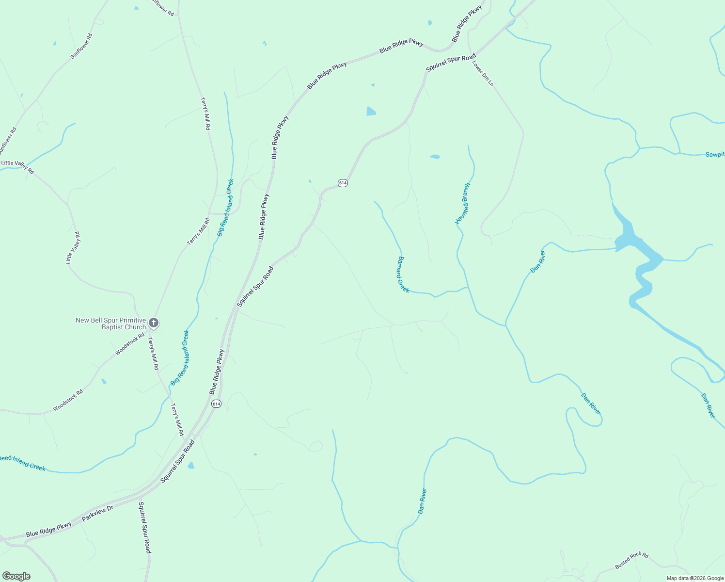 map of restaurants, bars, coffee shops, grocery stores, and more near Pinnacle Lane in Patrick County