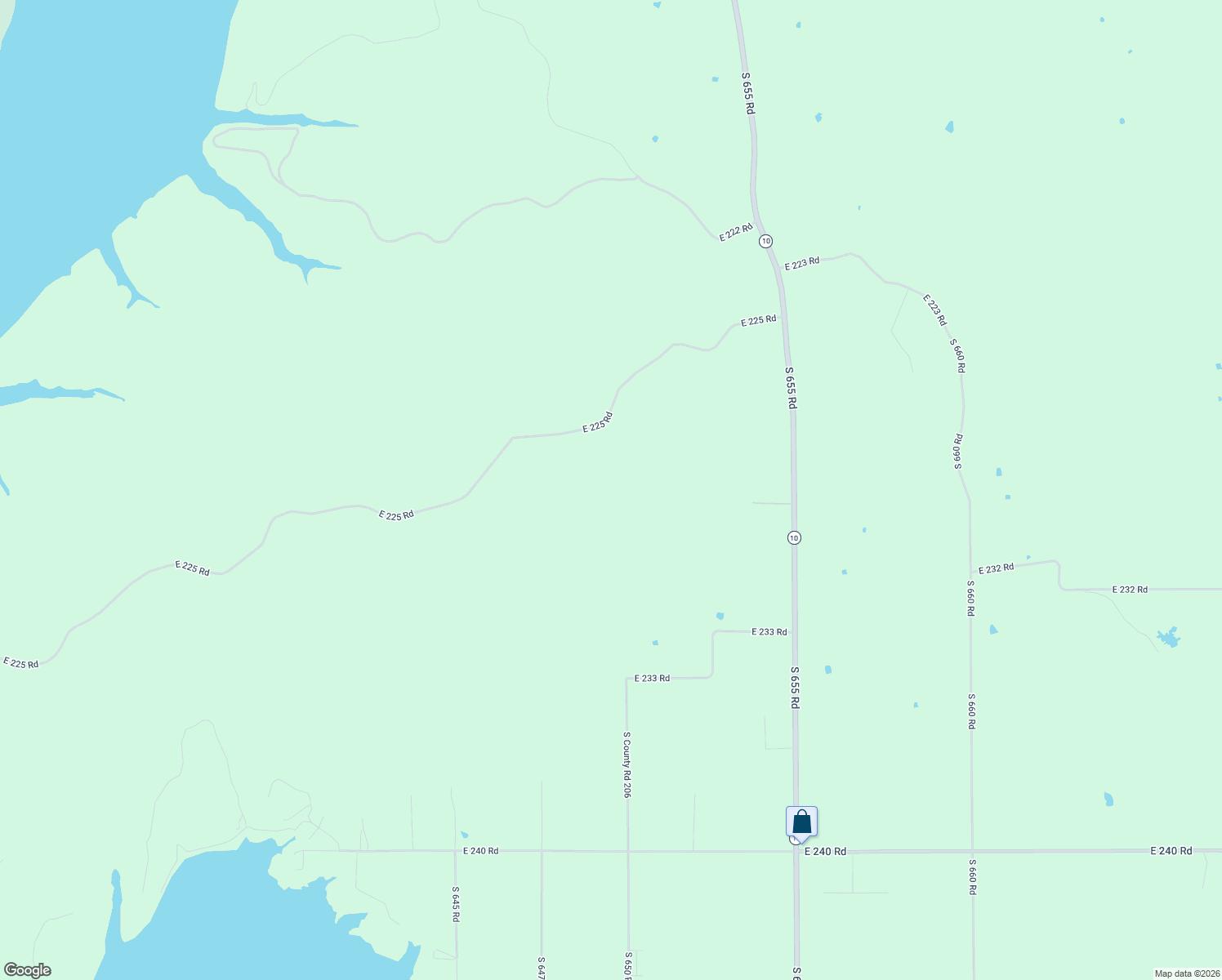 map of restaurants, bars, coffee shops, grocery stores, and more near 64899 East 225 Road in Wyandotte