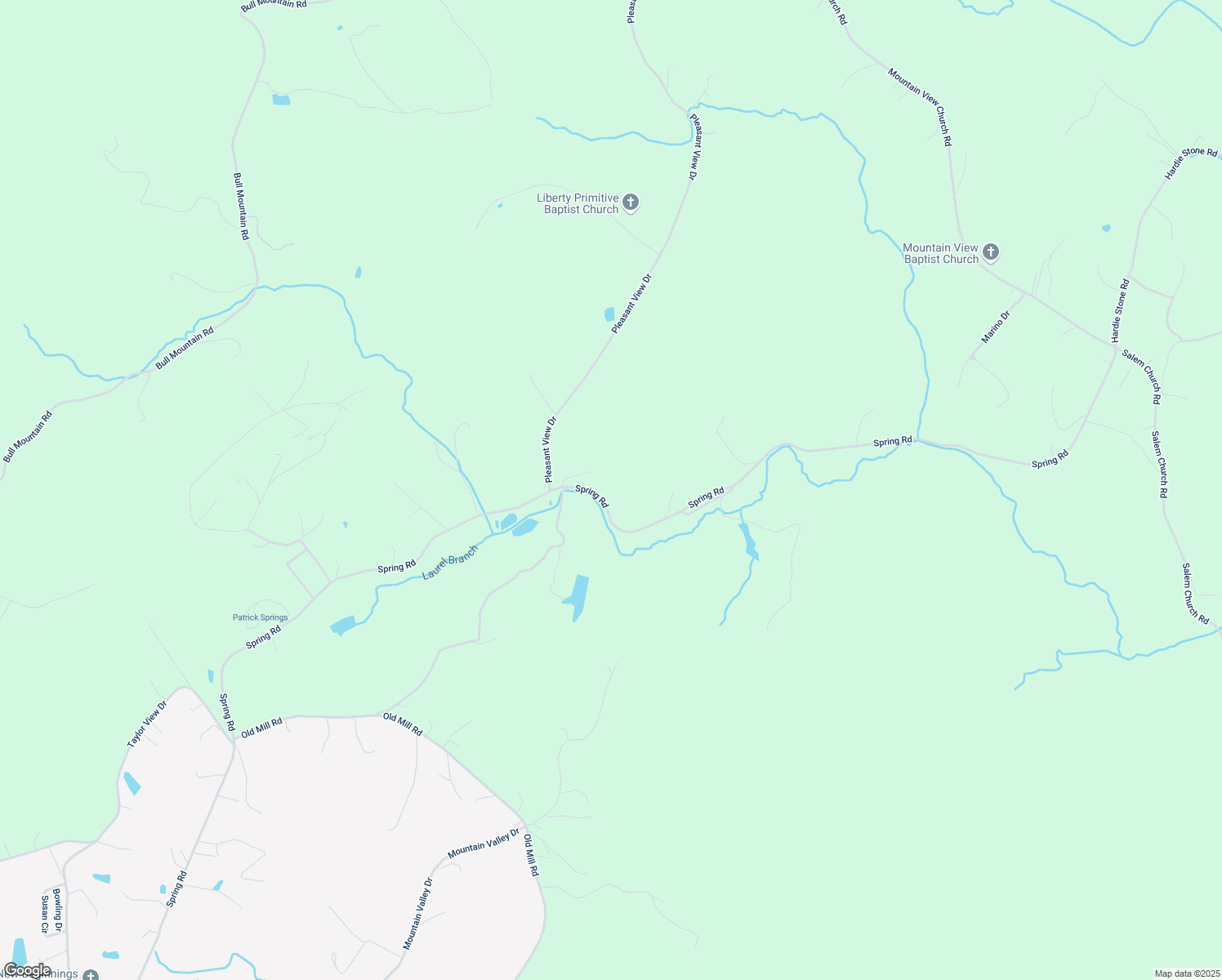 map of restaurants, bars, coffee shops, grocery stores, and more near 4551 Spring Road in Patrick Springs