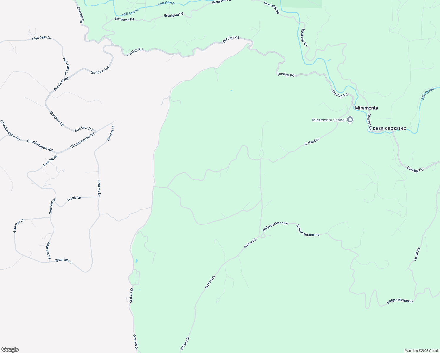 map of restaurants, bars, coffee shops, grocery stores, and more near 46805 Orchard Drive in Miramonte