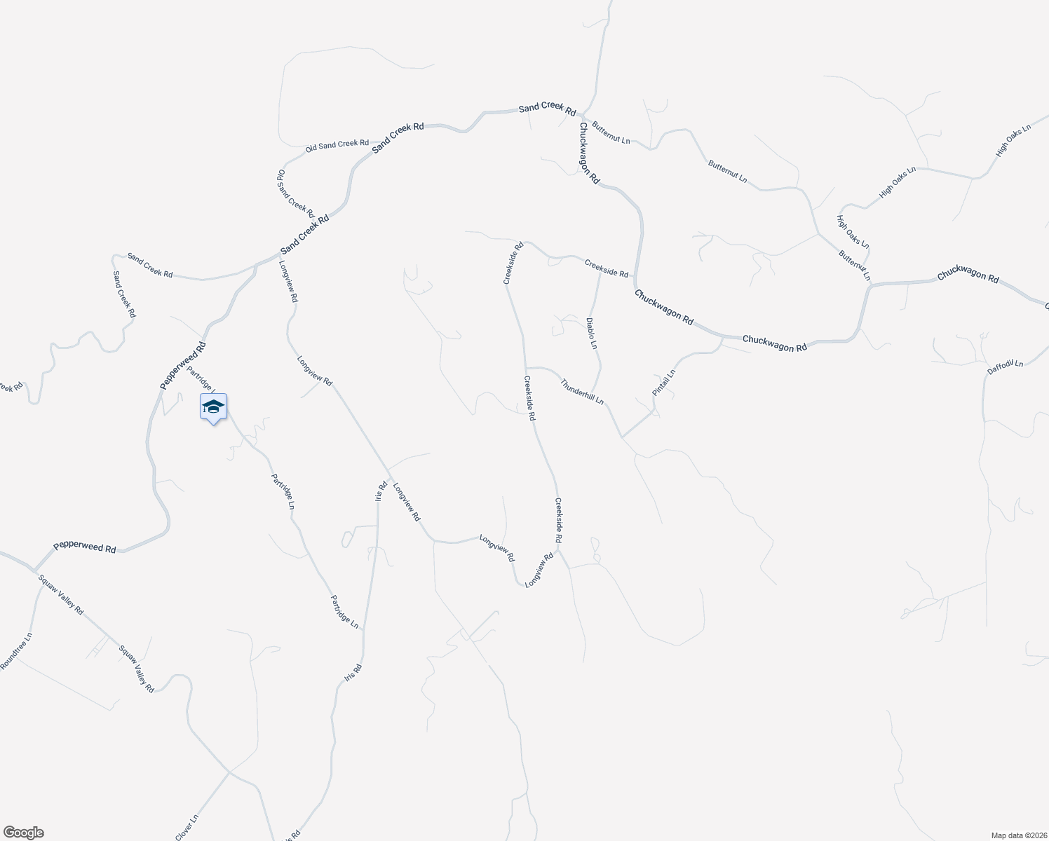 map of restaurants, bars, coffee shops, grocery stores, and more near 46918 Creekside Road in Yokuts Valley