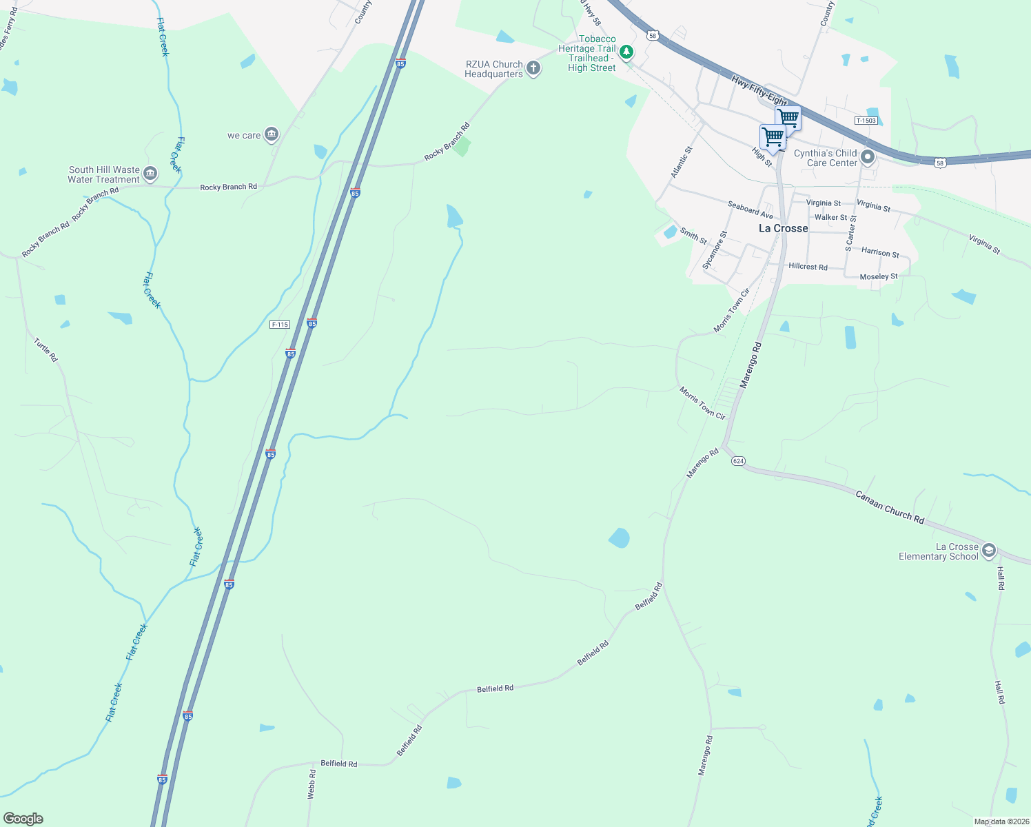 map of restaurants, bars, coffee shops, grocery stores, and more near 596 Peter Walker Road in La Crosse