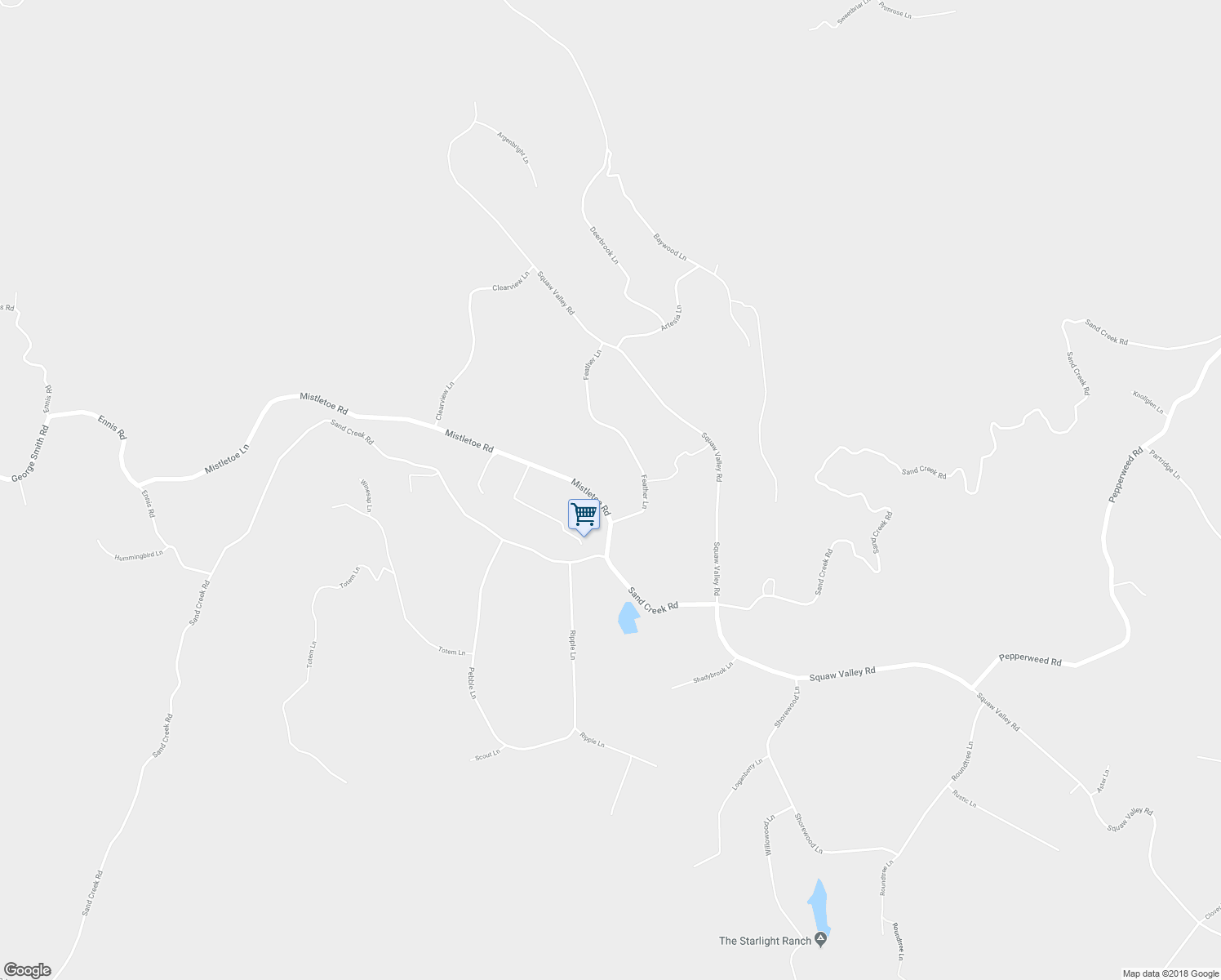 map of restaurants, bars, coffee shops, grocery stores, and more near 37062 Mistletoe Road in Squaw Valley