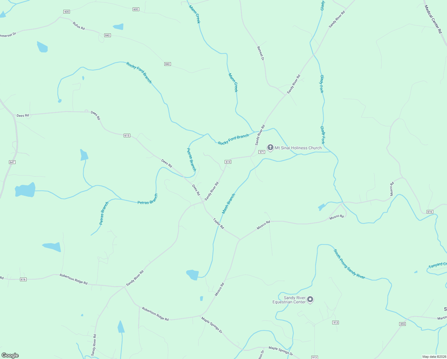 map of restaurants, bars, coffee shops, grocery stores, and more near Sandy River Road in Axton