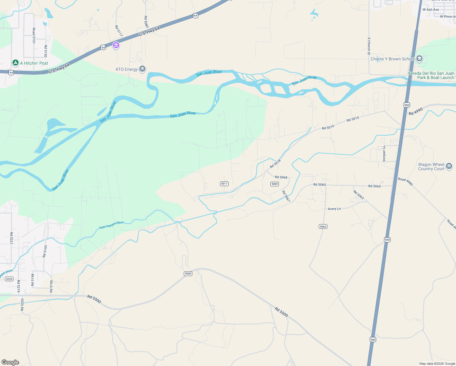 map of restaurants, bars, coffee shops, grocery stores, and more near 12 Road 5017 in Bloomfield