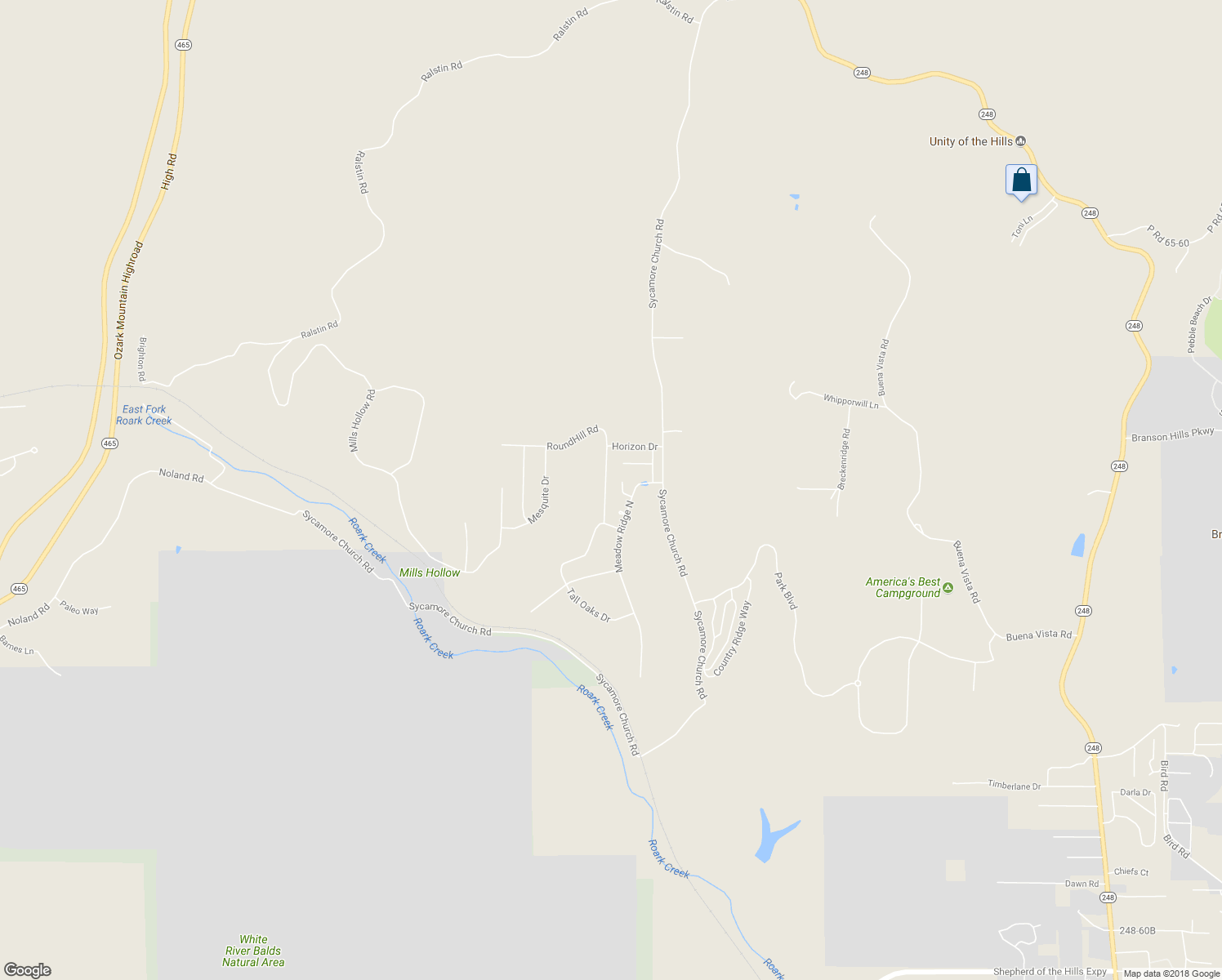 map of restaurants, bars, coffee shops, grocery stores, and more near 185 Blossom Valley in Branson