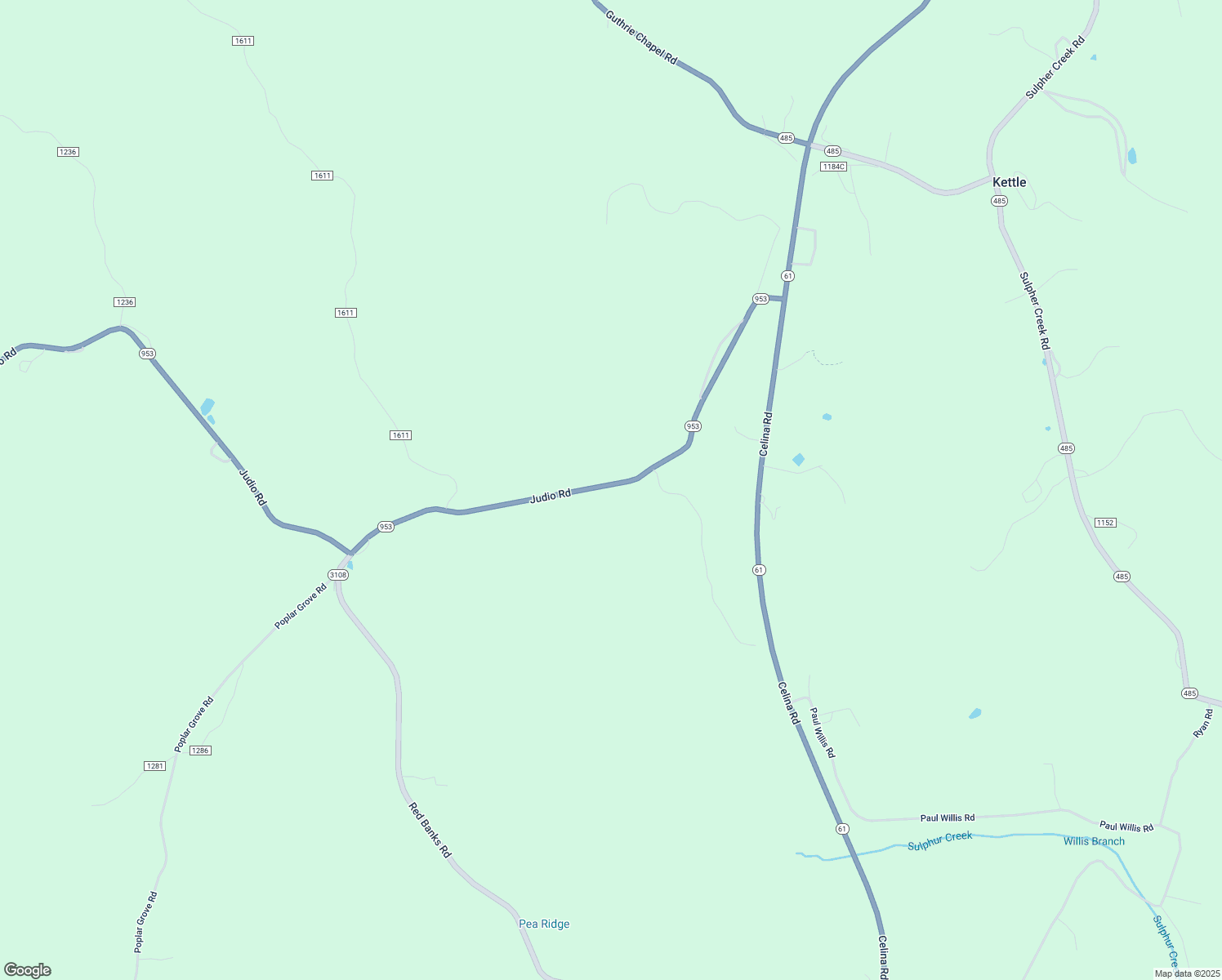 map of restaurants, bars, coffee shops, grocery stores, and more near 736-798 Judio Road in Burkesville