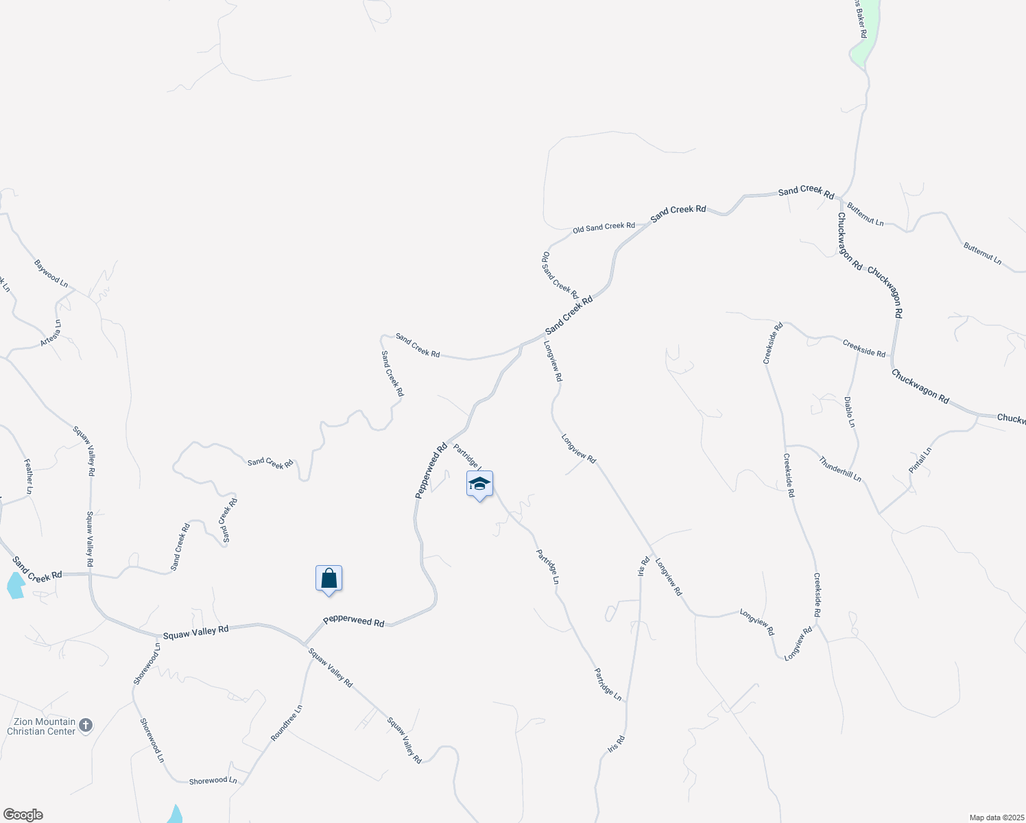 map of restaurants, bars, coffee shops, grocery stores, and more near Pepperweed Road in Yokuts Valley