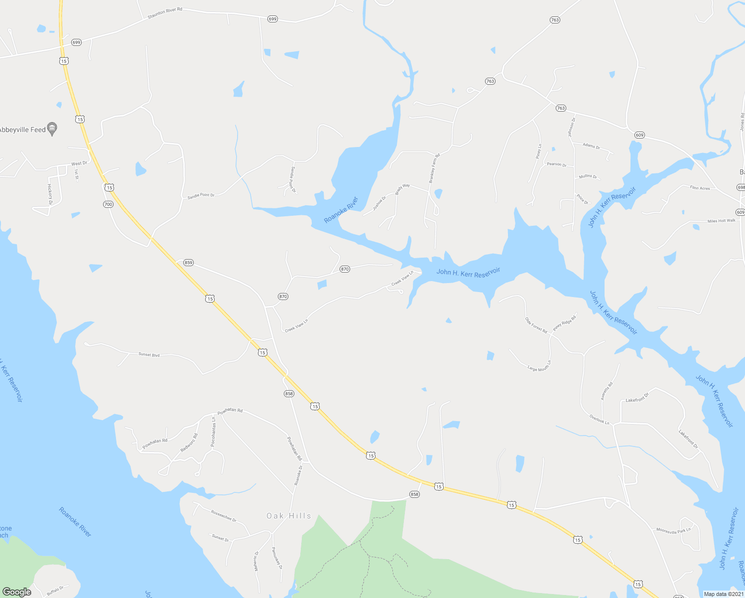 map of restaurants, bars, coffee shops, grocery stores, and more near 2-636 Creek View Lane in Clarksville