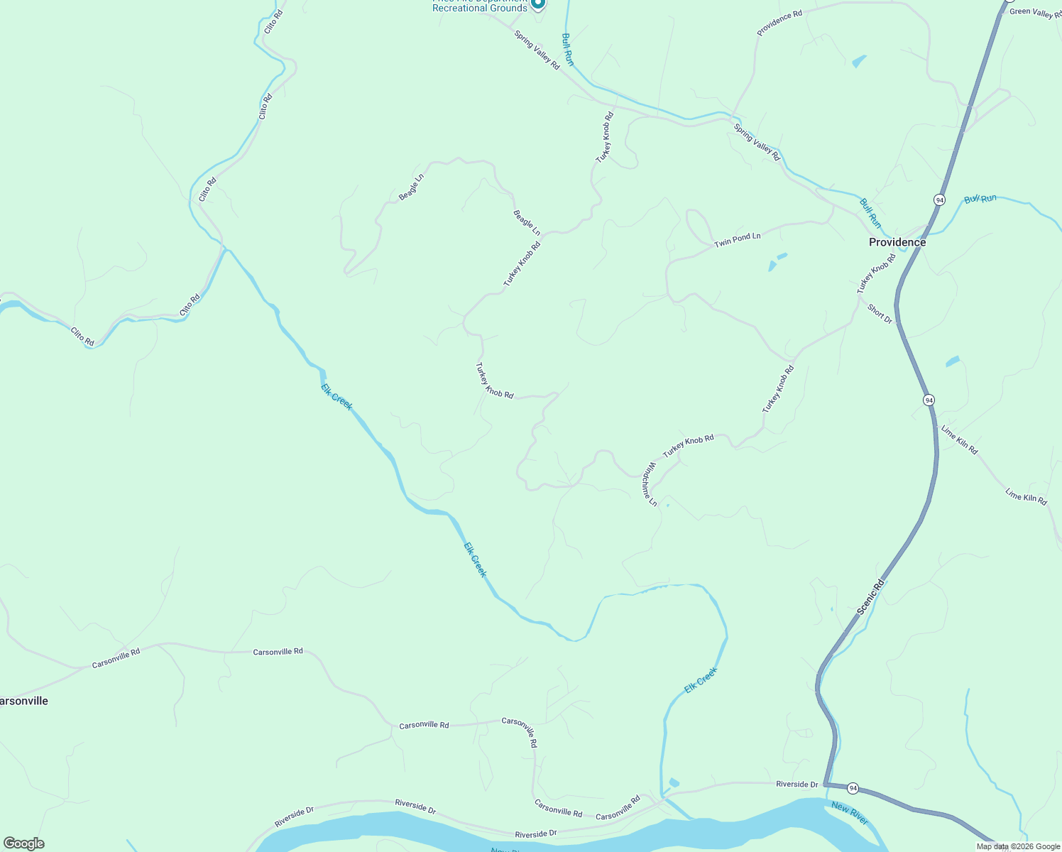map of restaurants, bars, coffee shops, grocery stores, and more near 2063 Turkey Knob Road in Fries