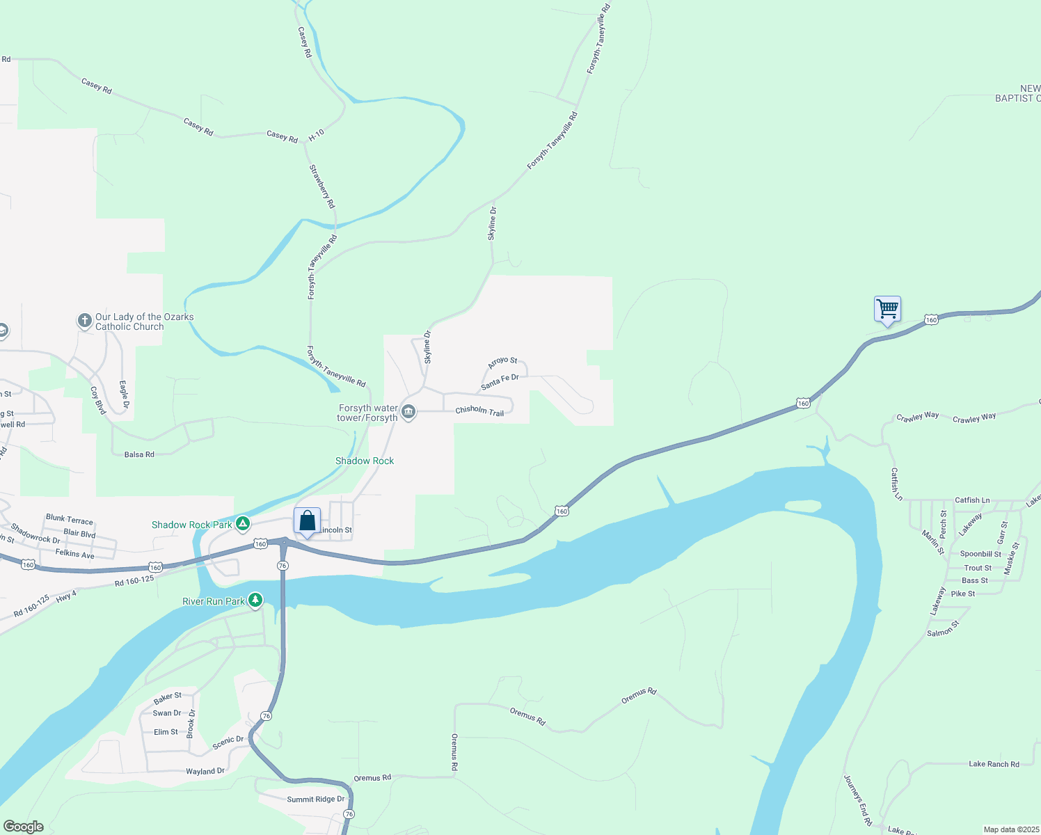map of restaurants, bars, coffee shops, grocery stores, and more near 498 Chisholm Trail in Forsyth