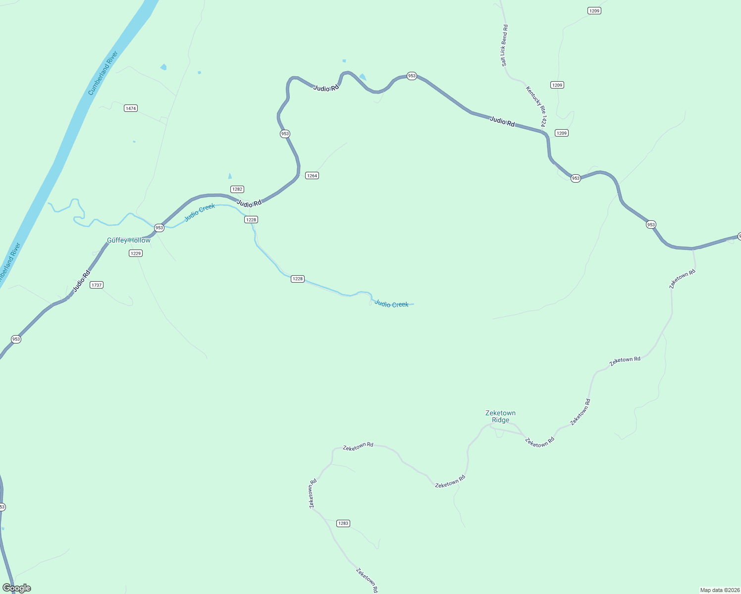 map of restaurants, bars, coffee shops, grocery stores, and more near Judio Creek Road in Cumberland County