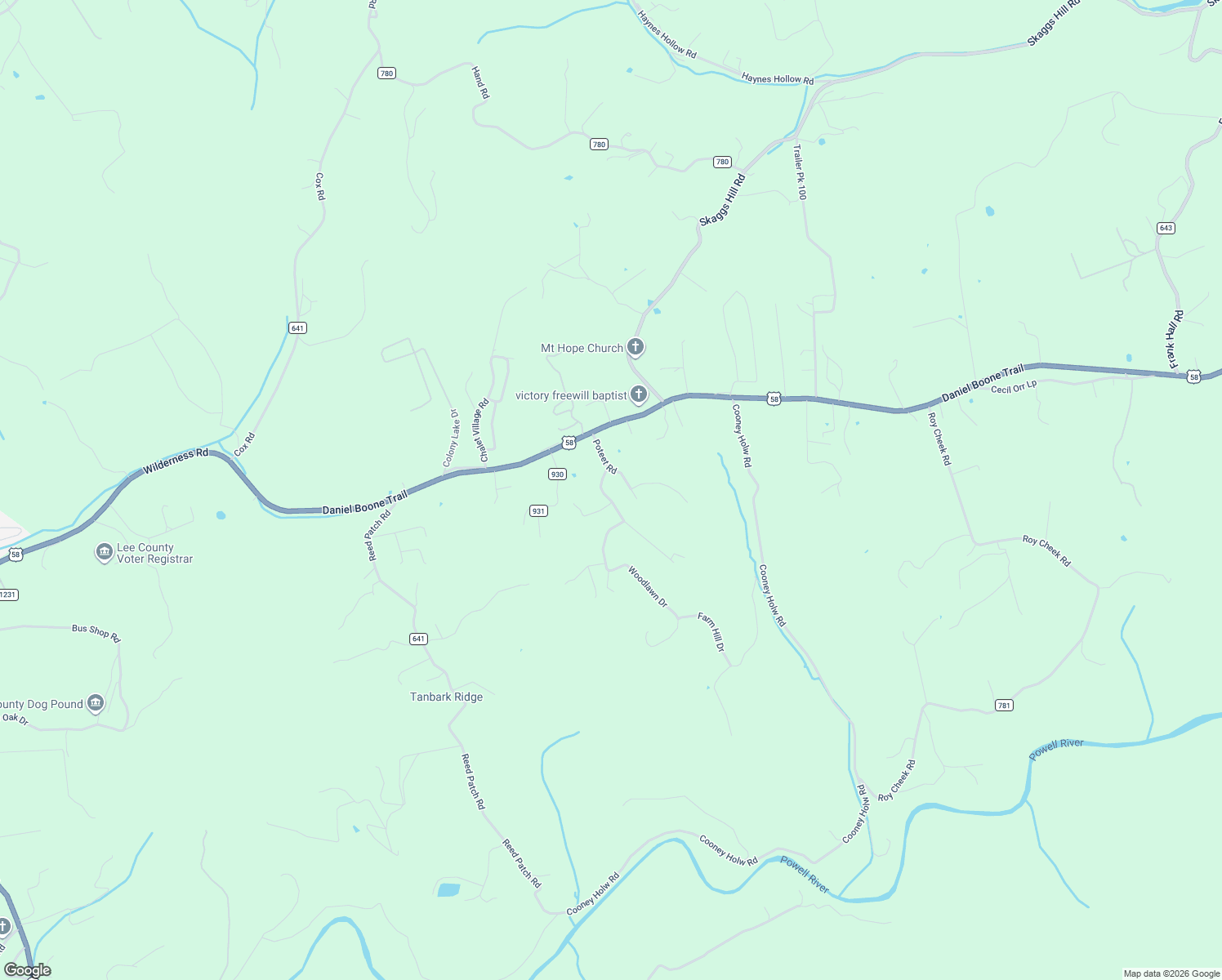 map of restaurants, bars, coffee shops, grocery stores, and more near Poteet Road in Jonesville