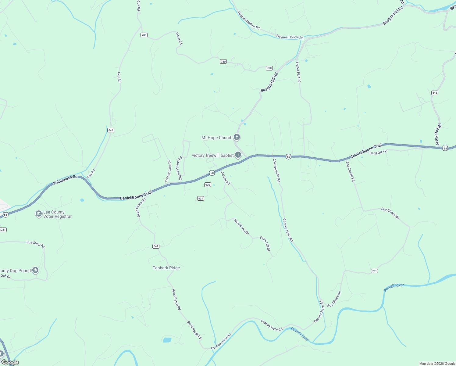 map of restaurants, bars, coffee shops, grocery stores, and more near Poteet Road in Lee County