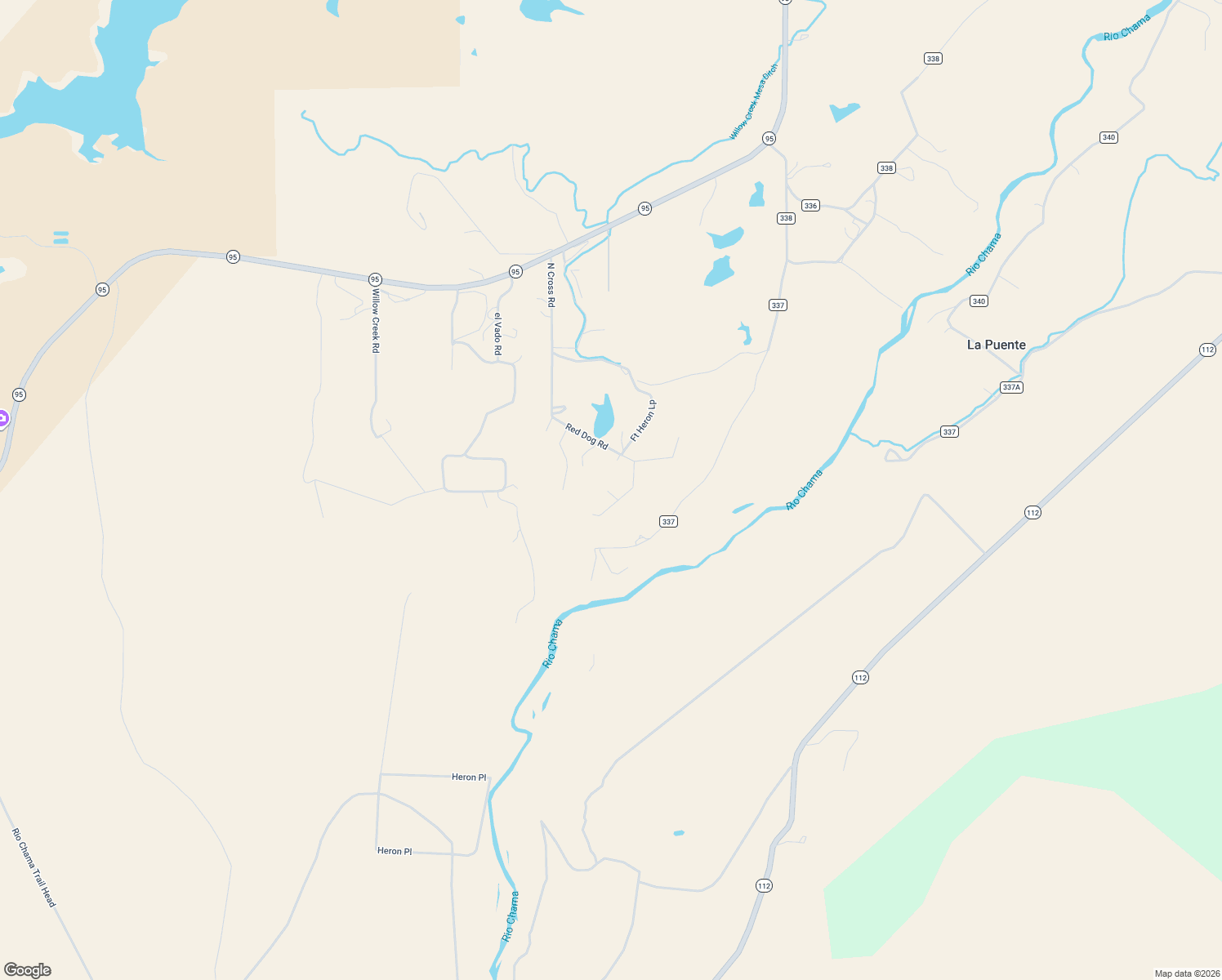 map of restaurants, bars, coffee shops, grocery stores, and more near 9 Overlook Road in Tierra Amarilla