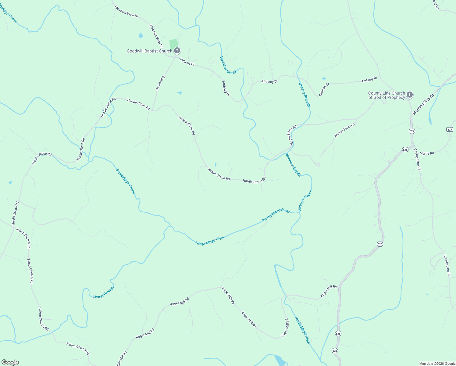 map of restaurants, bars, coffee shops, grocery stores, and more near State Route 721 in Patrick Springs