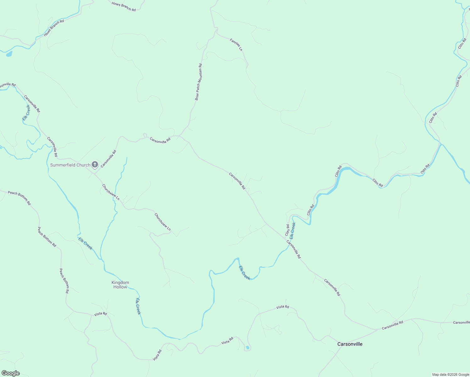 map of restaurants, bars, coffee shops, grocery stores, and more near 6050 Carsonville Road in Fries