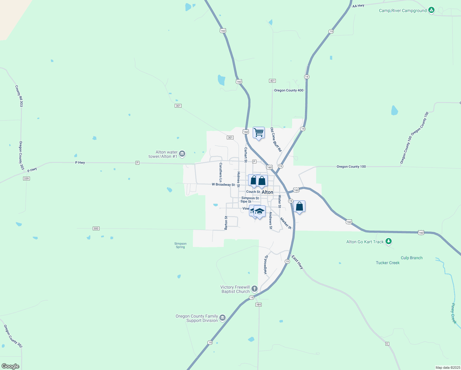 map of restaurants, bars, coffee shops, grocery stores, and more near 209 Culp St in Alton