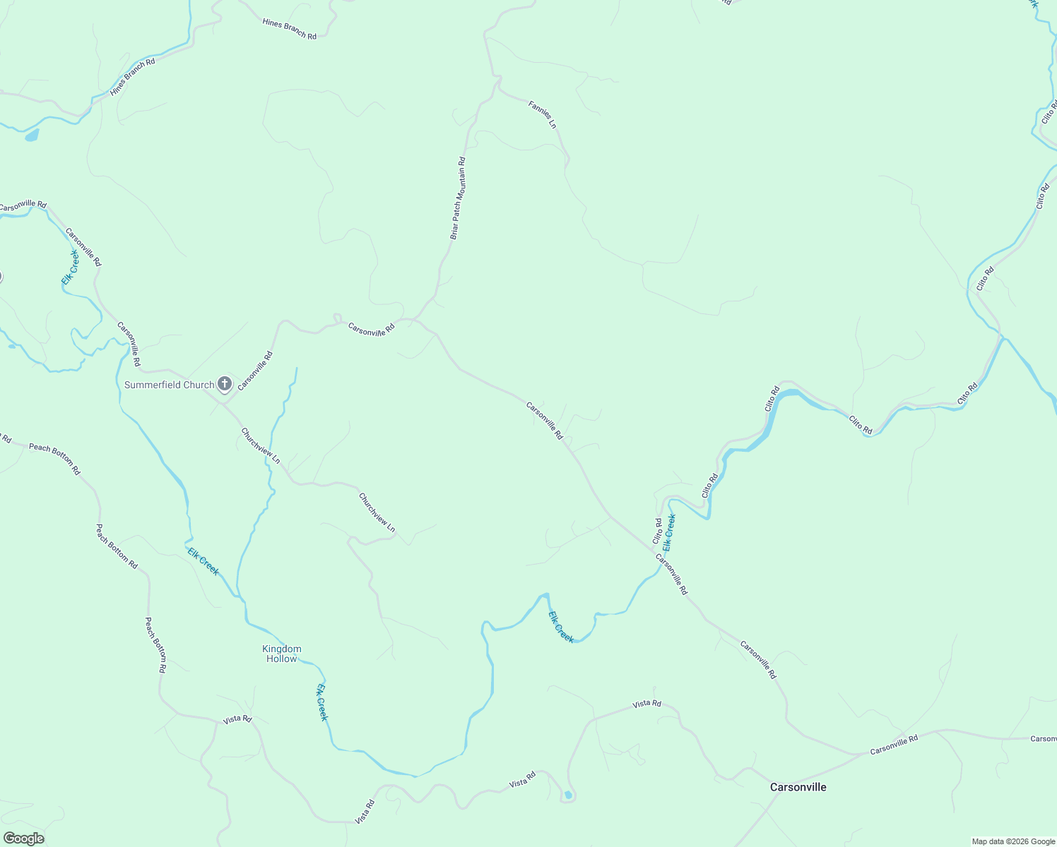 map of restaurants, bars, coffee shops, grocery stores, and more near 6050 Carsonville Road in Fries
