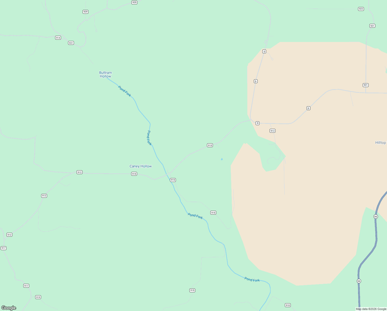 map of restaurants, bars, coffee shops, grocery stores, and more near County Road 915 in Thornfield