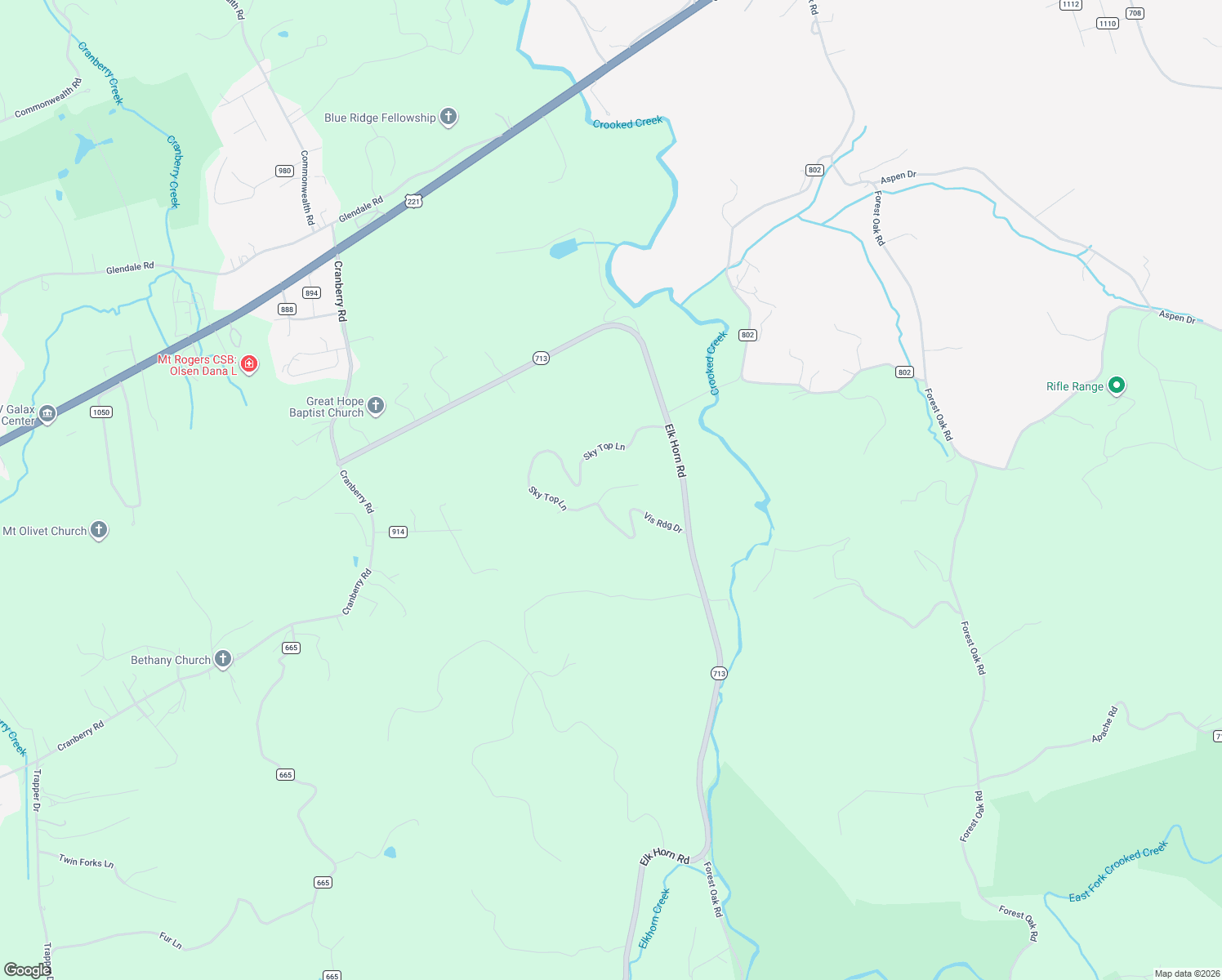 map of restaurants, bars, coffee shops, grocery stores, and more near 856 Sky Top Lane in Woodlawn