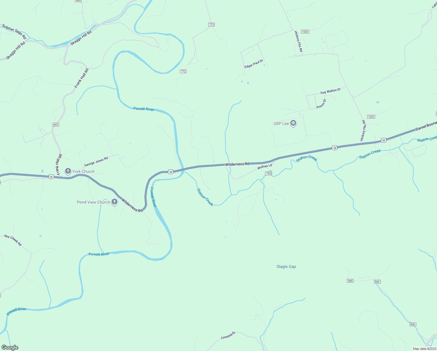 map of restaurants, bars, coffee shops, grocery stores, and more near 39910 Daniel Boone Trail in Pennington Gap