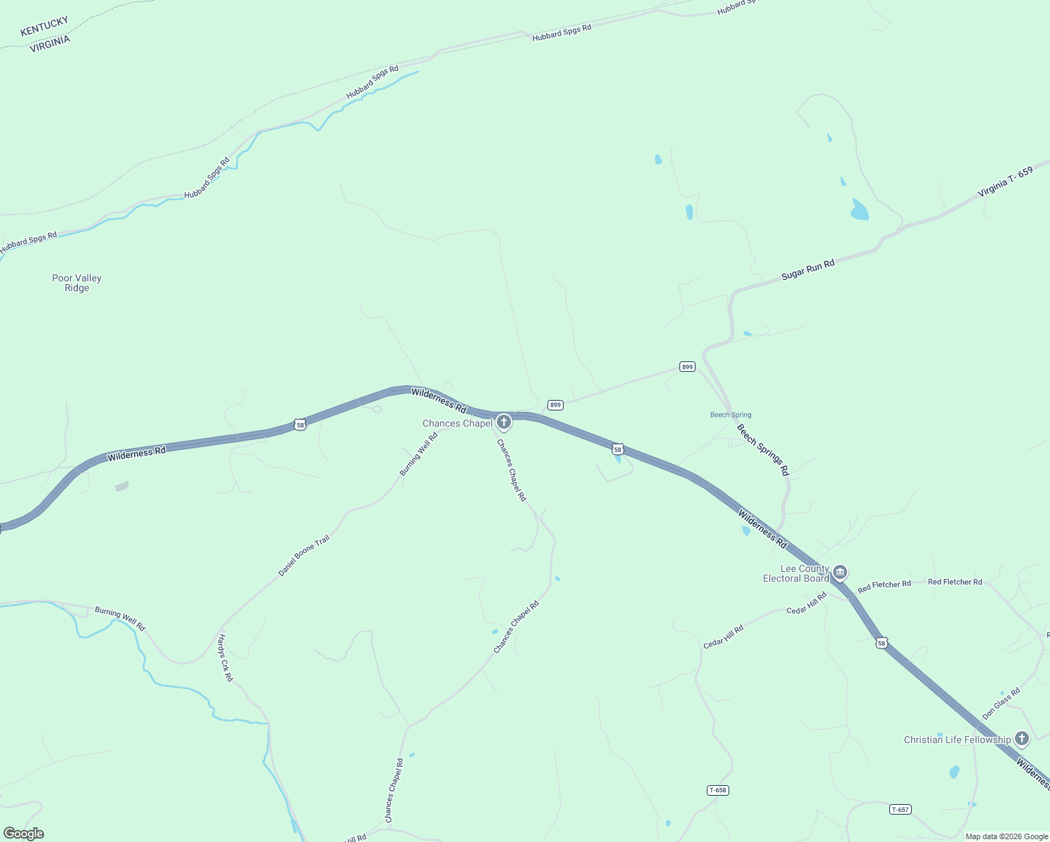 map of restaurants, bars, coffee shops, grocery stores, and more near 233 Beech Springs Road in Jonesville