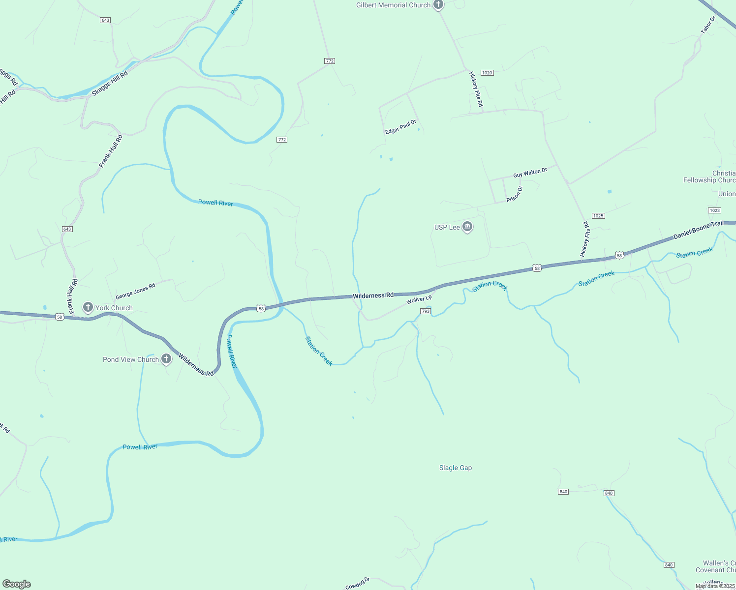 map of restaurants, bars, coffee shops, grocery stores, and more near 39910 Daniel Boone Trail in Pennington Gap