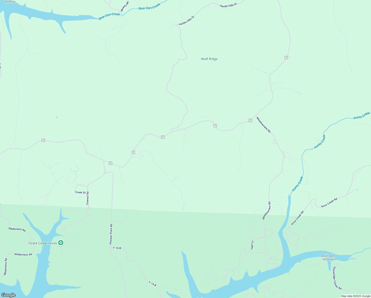 map of restaurants, bars, coffee shops, grocery stores, and more near 155 J L Mills Ridge in Galena