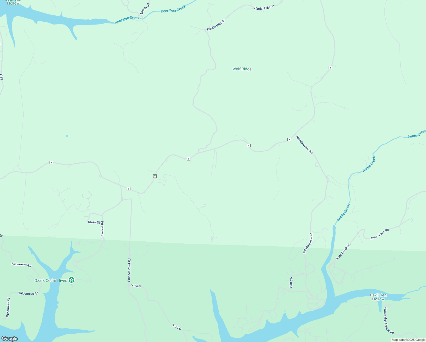 map of restaurants, bars, coffee shops, grocery stores, and more near 155 J L Mills Ridge in Galena
