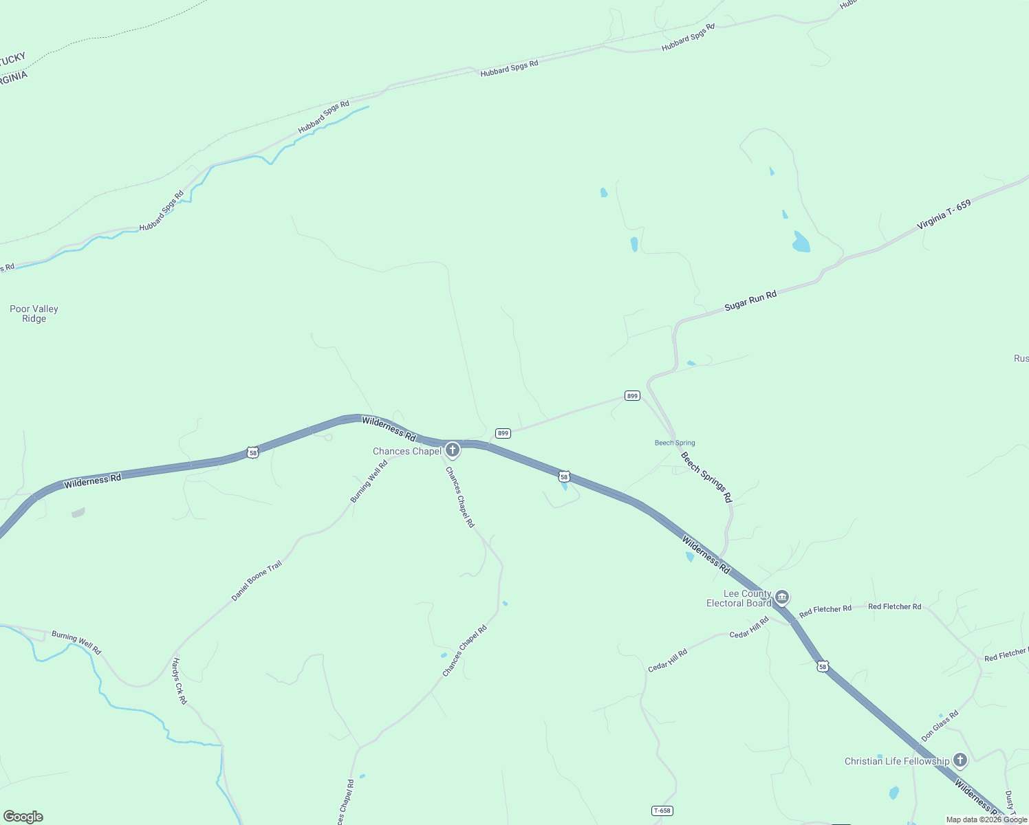 map of restaurants, bars, coffee shops, grocery stores, and more near 233 Beech Springs Road in Jonesville