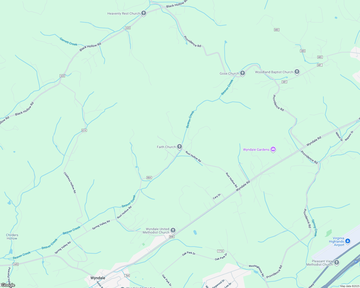 map of restaurants, bars, coffee shops, grocery stores, and more near 17205 Castlegate Drive in Abingdon