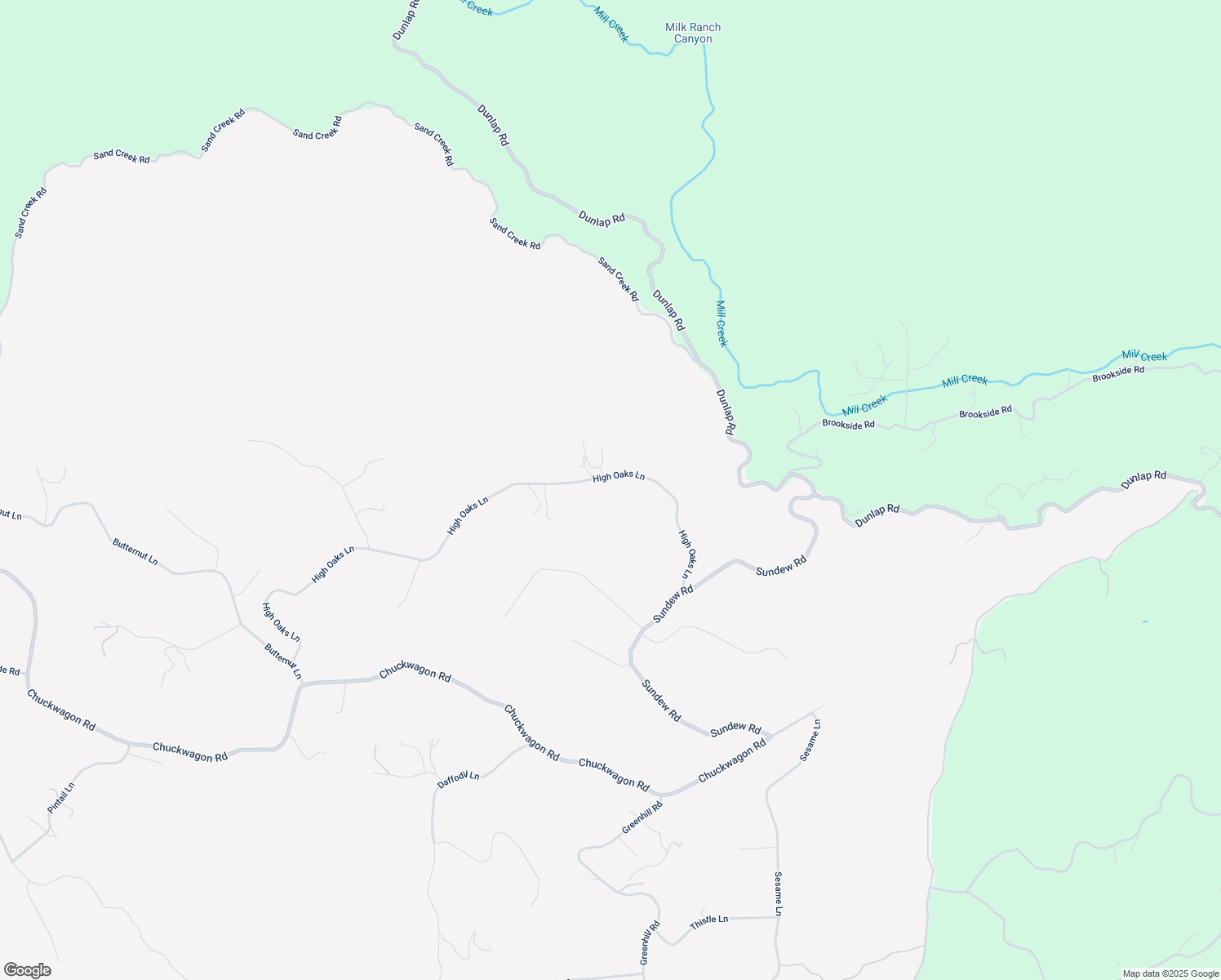 map of restaurants, bars, coffee shops, grocery stores, and more near High Oaks Lane in Yokuts Valley