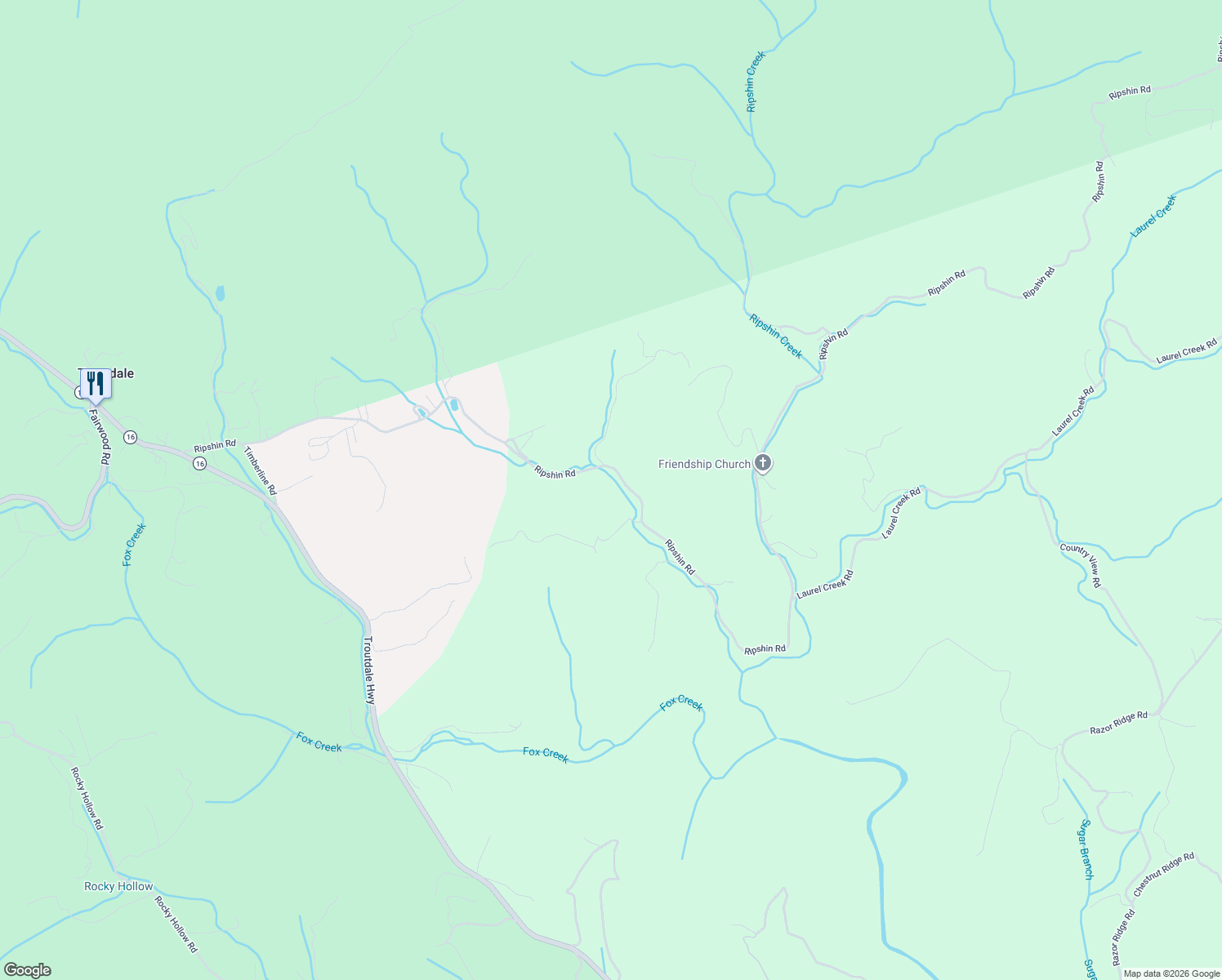 map of restaurants, bars, coffee shops, grocery stores, and more near in Troutdale