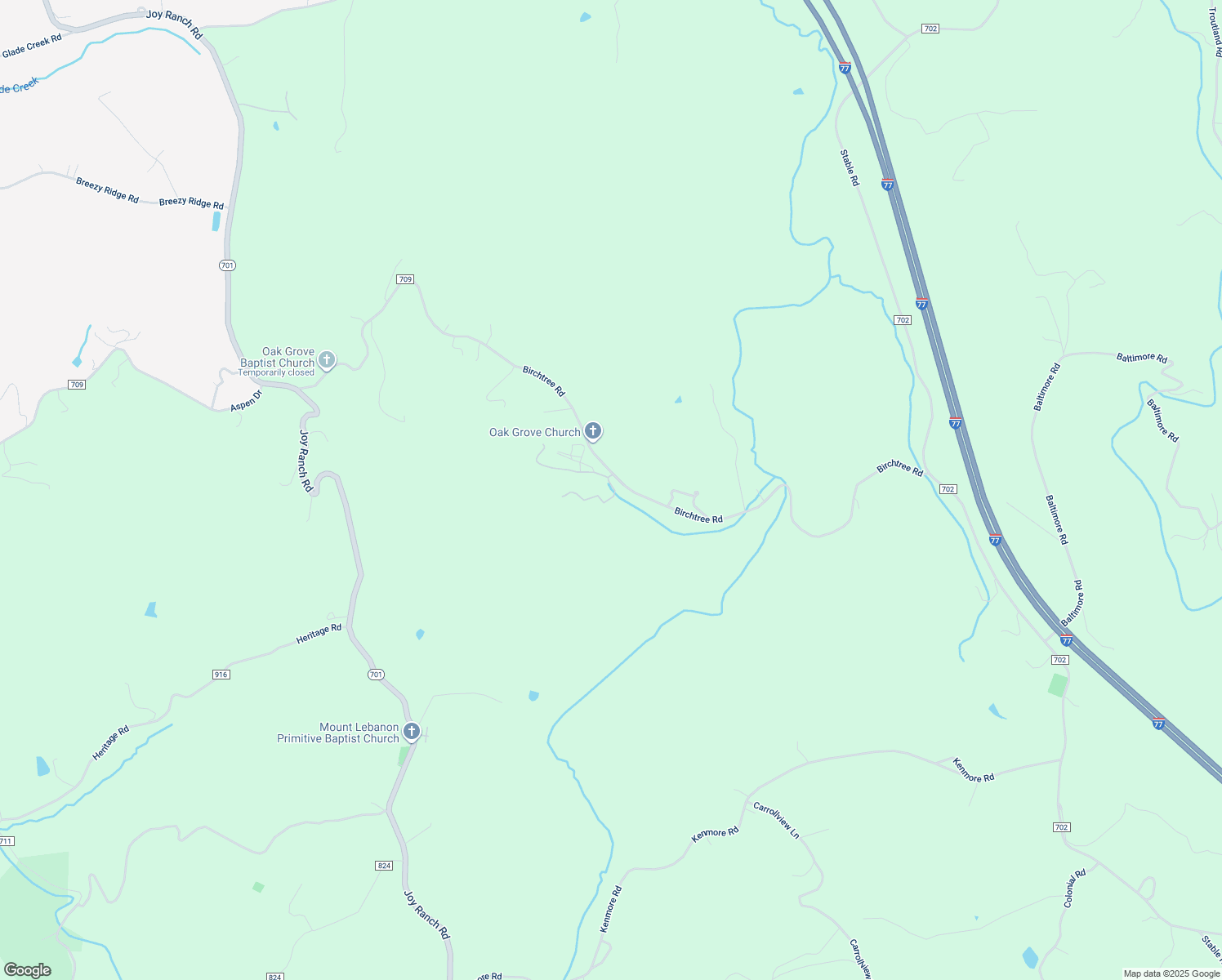 map of restaurants, bars, coffee shops, grocery stores, and more near 27 Current Loop in Hillsville