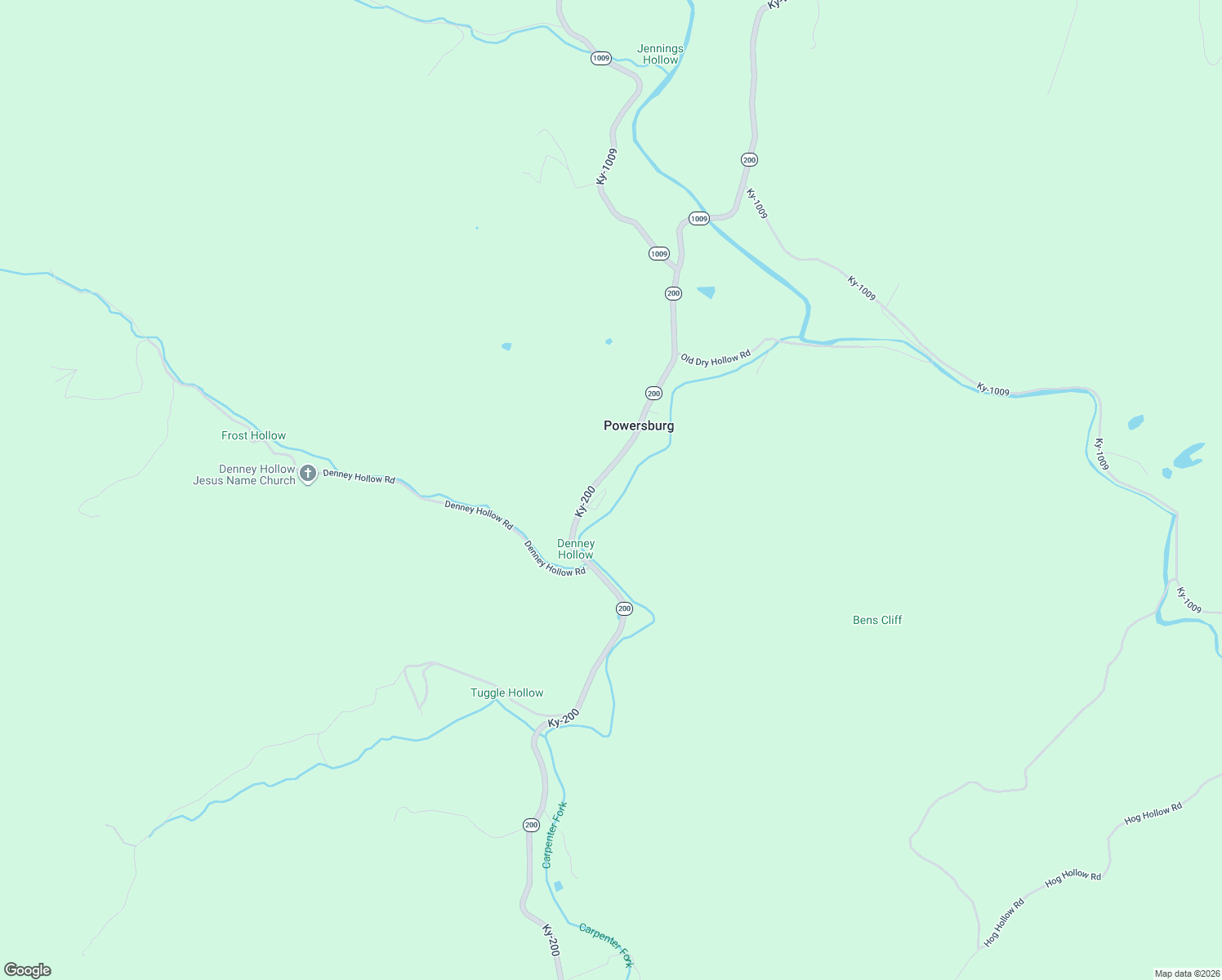 map of restaurants, bars, coffee shops, grocery stores, and more near in Powersburg