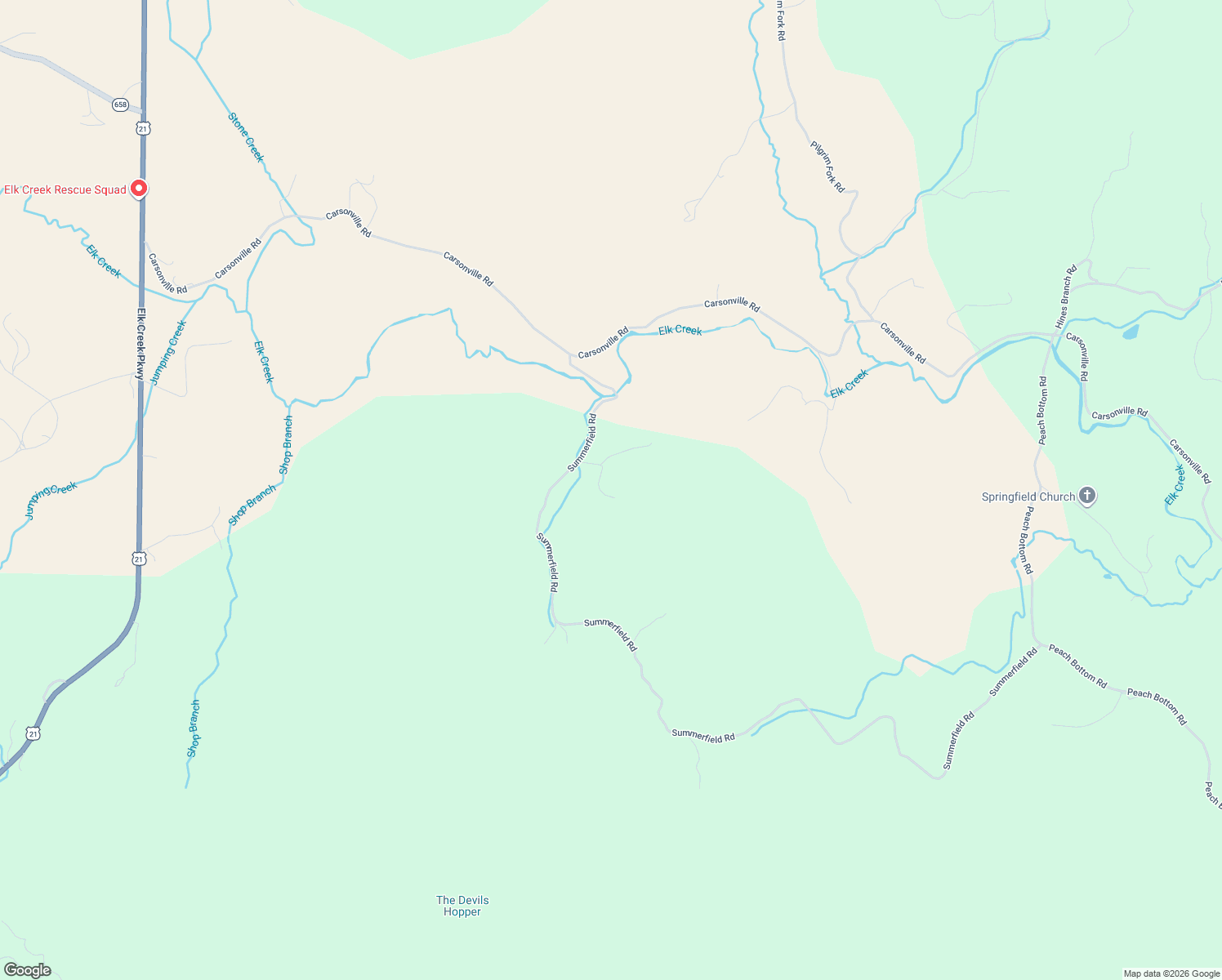 map of restaurants, bars, coffee shops, grocery stores, and more near 451 Summerfield Road in Independence