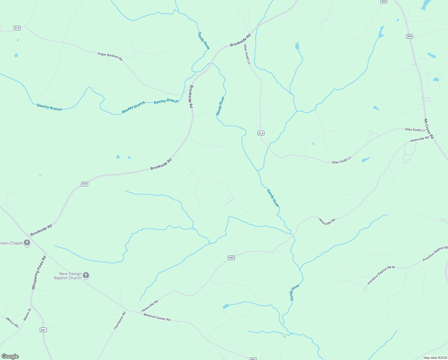 map of restaurants, bars, coffee shops, grocery stores, and more near 411 River Ridge Lane in Axton