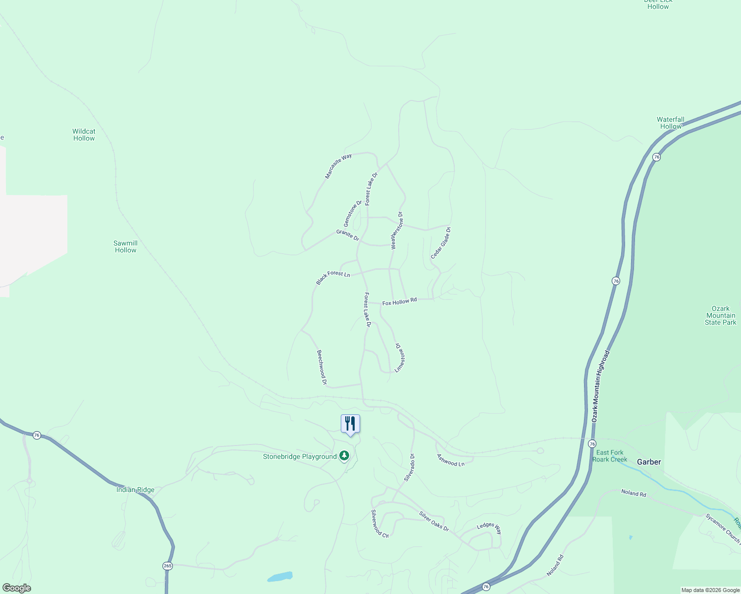 map of restaurants, bars, coffee shops, grocery stores, and more near 829 Forest Lake Dr in Branson West