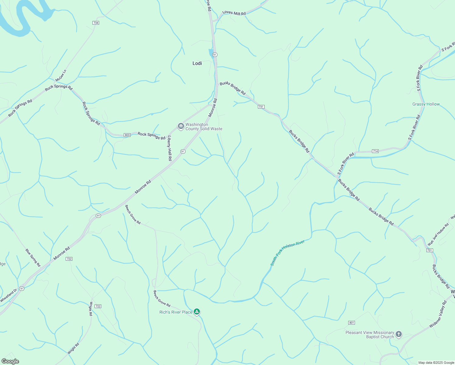 map of restaurants, bars, coffee shops, grocery stores, and more near 17103 Edmondson Lane in Glade Spring
