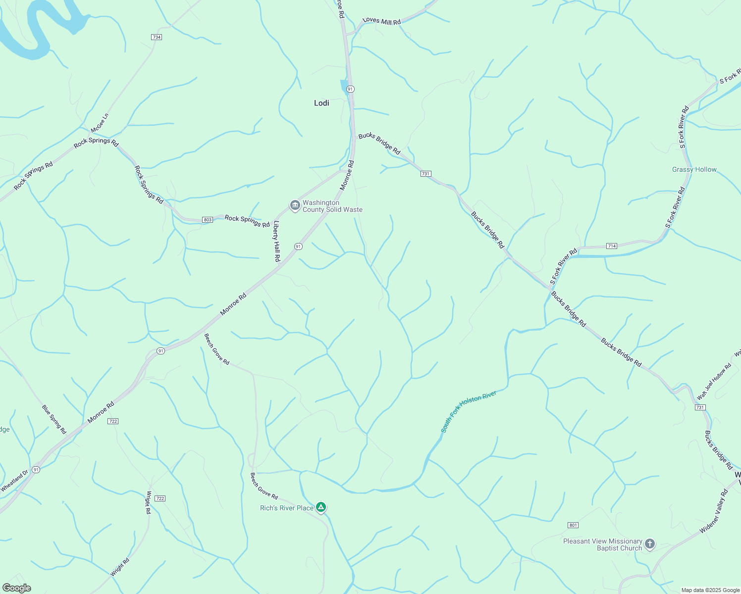 map of restaurants, bars, coffee shops, grocery stores, and more near 17103 Edmondson Lane in Glade Spring