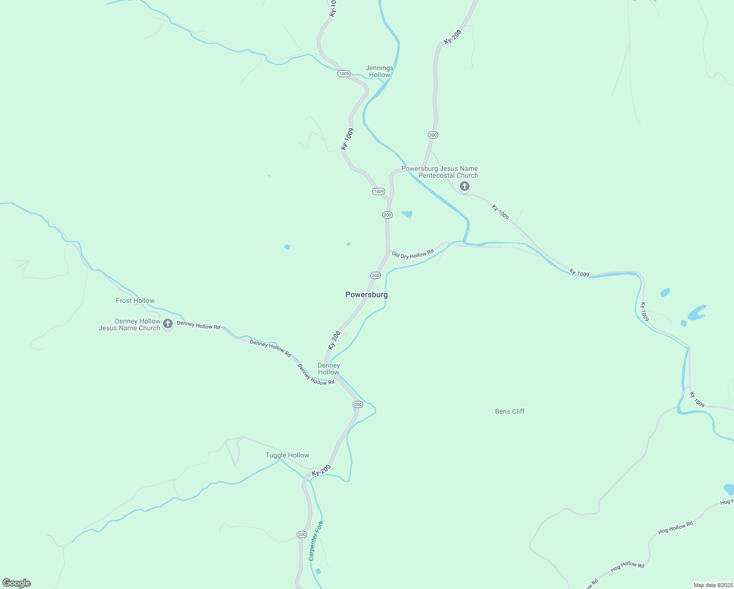 map of restaurants, bars, coffee shops, grocery stores, and more near in Powersburg