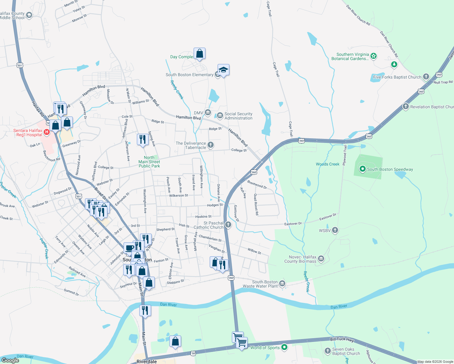 map of restaurants, bars, coffee shops, grocery stores, and more near 2102 Rivoli St in South Boston