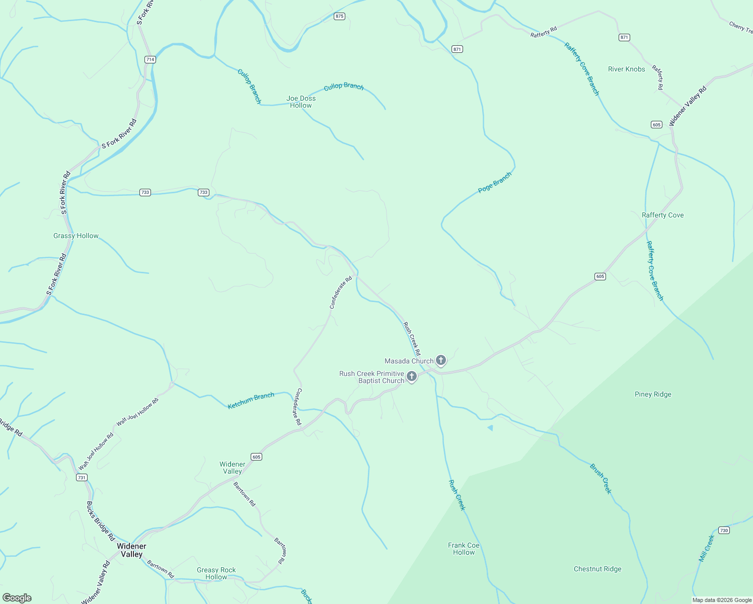map of restaurants, bars, coffee shops, grocery stores, and more near 37074 Rush Creek Road in Glade Spring