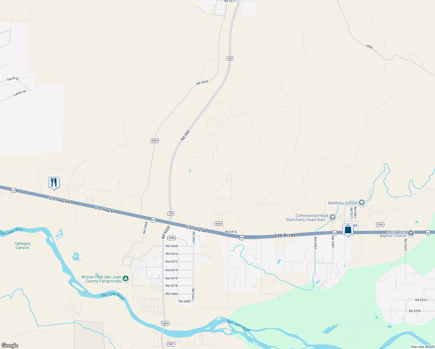 map of restaurants, bars, coffee shops, grocery stores, and more near 56 County Road 5490 in Farmington