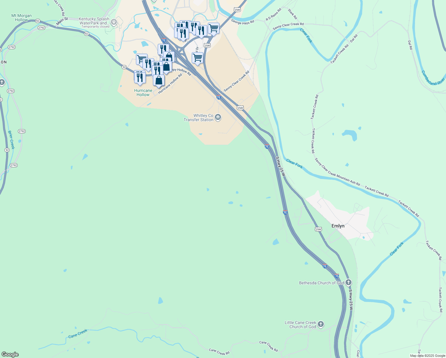 map of restaurants, bars, coffee shops, grocery stores, and more near Happy Hollow Road in Williamsburg