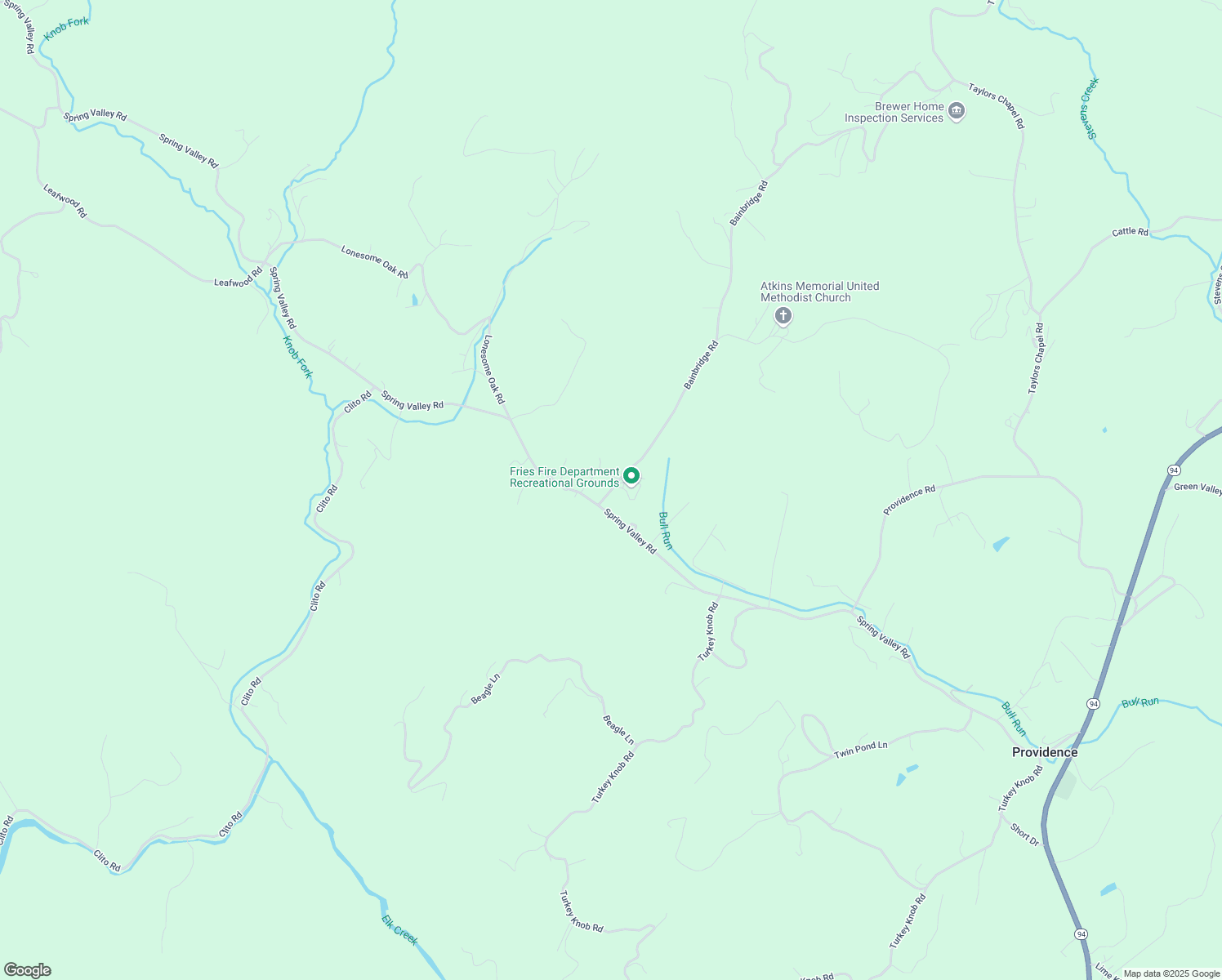 map of restaurants, bars, coffee shops, grocery stores, and more near 56 Bainbridge Road in Fries