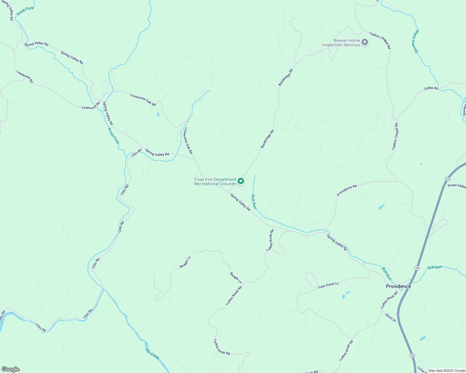 map of restaurants, bars, coffee shops, grocery stores, and more near 56 Bainbridge Road in Fries